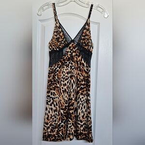 Y2K Betsey Johnson Intimates Baby Doll Night Gown Medium Animal Lace Sheer